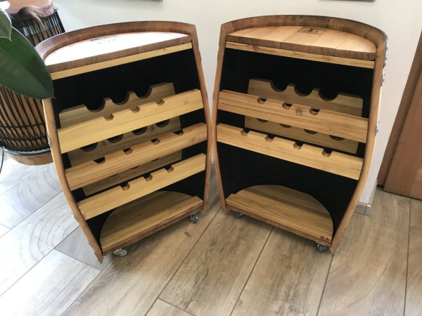 Tischfass Holzfass Fassschrank Fassbar Fasstisch Weinregal als Stehtisch gebrauchtes Weinfass